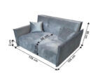 Canapea 2 locuri extensibila, GLOBAL346, L=126 cm, gri