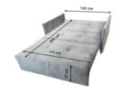 Canapea 2 locuri extensibila, GLOBAL346, L=126 cm, gri