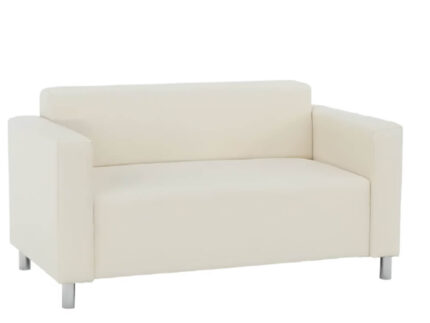 Canapea GLOBAL243, 2 locuri, alb